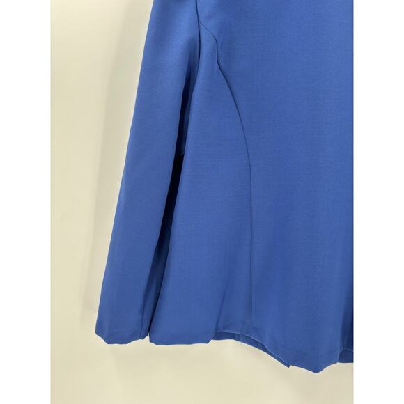 Vintage Good Times Jacket Womens 18 Blue Double Breasted V Neck Pleated 80s 90s - Picture 12 of 15